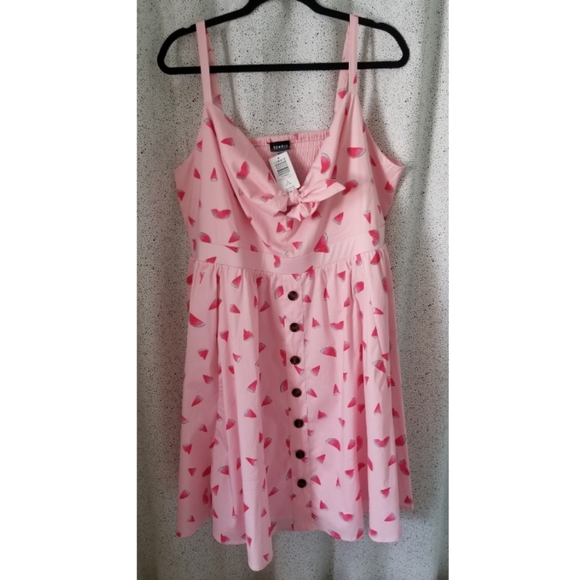 Watermelon Tie Front Dress - Picture 2 of 3